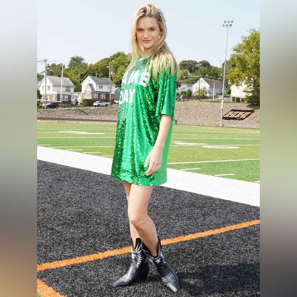 Game Day Sequin T-Shirt Dress - Picture 2 of 3